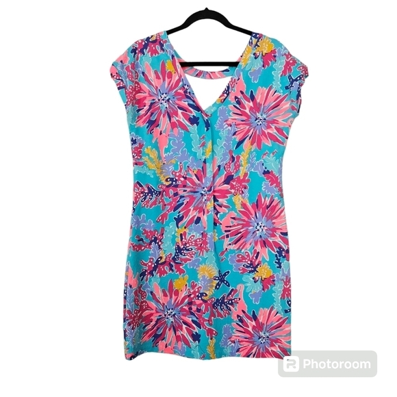 Lilly Pulitzer Anastasia Dress in Aqua French Terry size S - Picture 3 of 7